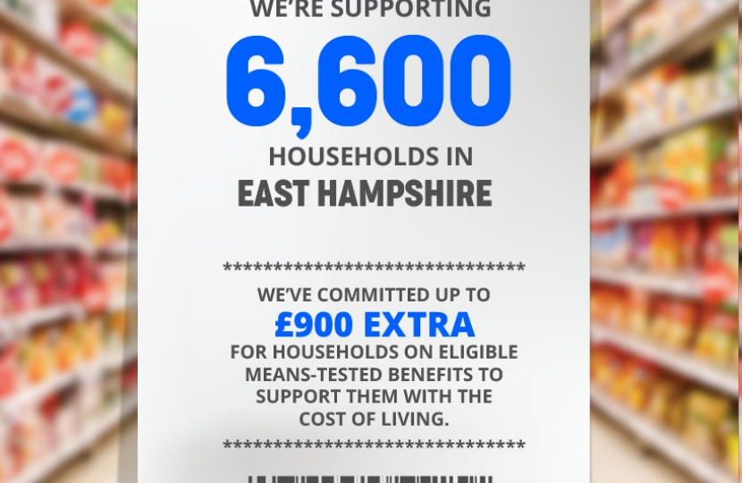 Image of a receipt with the number of people being supported by cost of living payments
